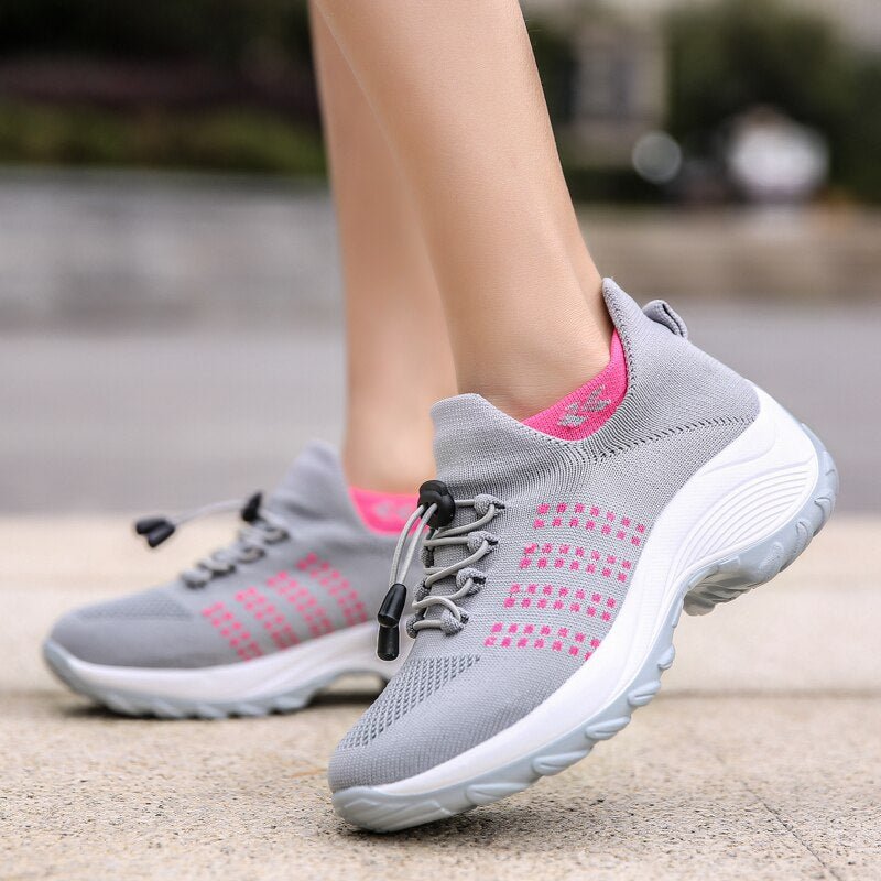 Ortho Stretch Cushion Shoes Women - Gray Pink