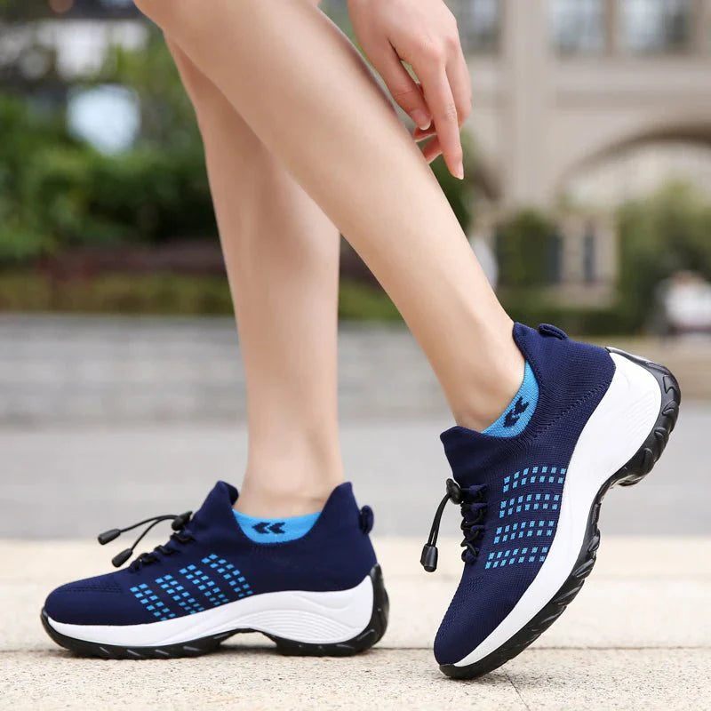 Ortho Stretch Cushion Shoes Women - White Blue
