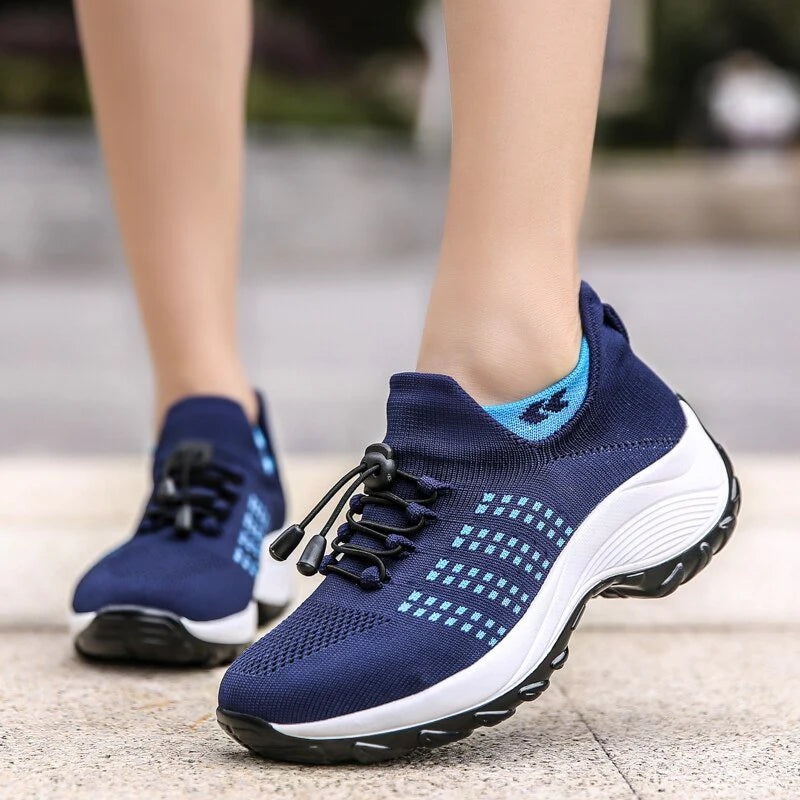 Ortho Stretch Cushion Shoes Women - White Blue
