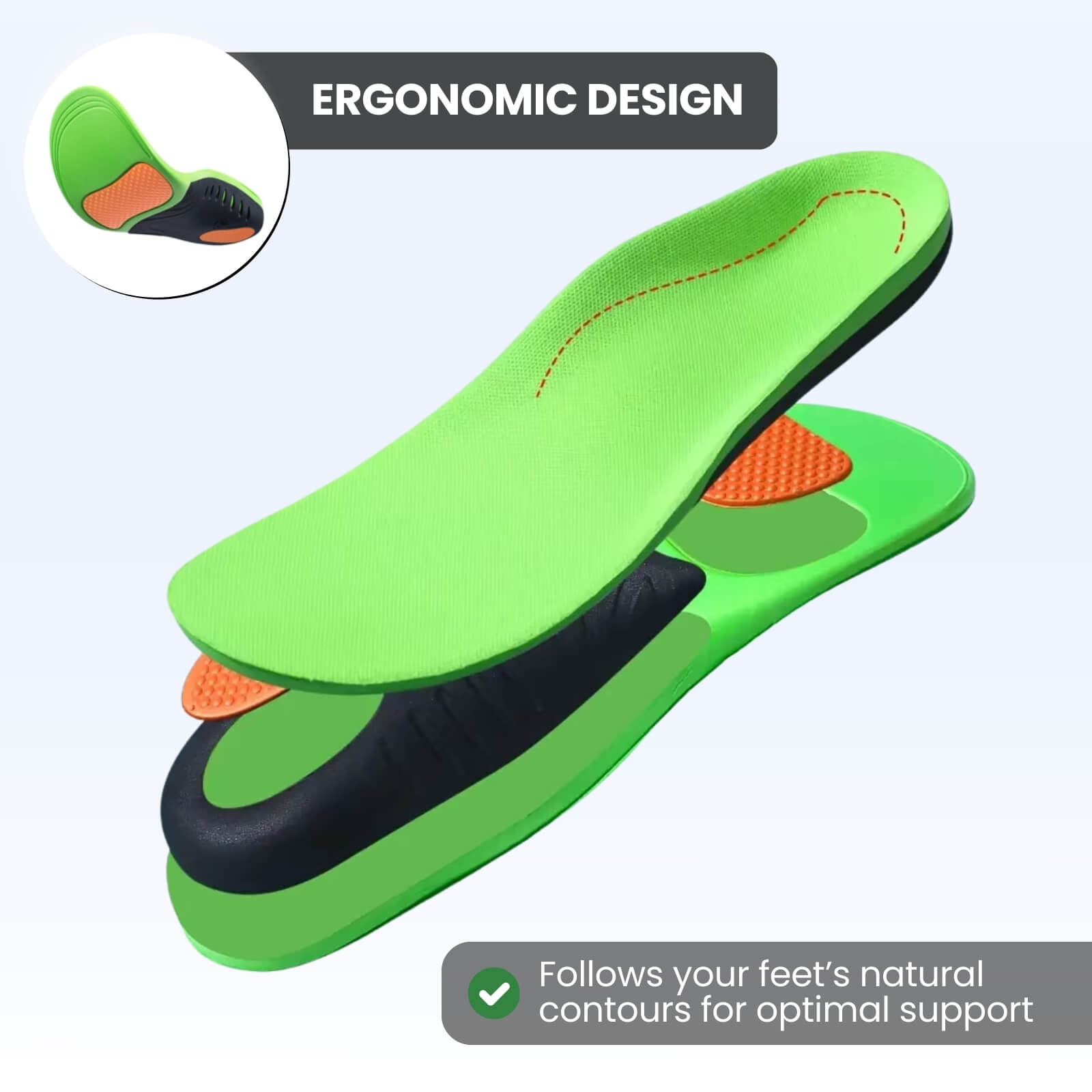 Ortho Arch Comfort Insoles - High Density EVA