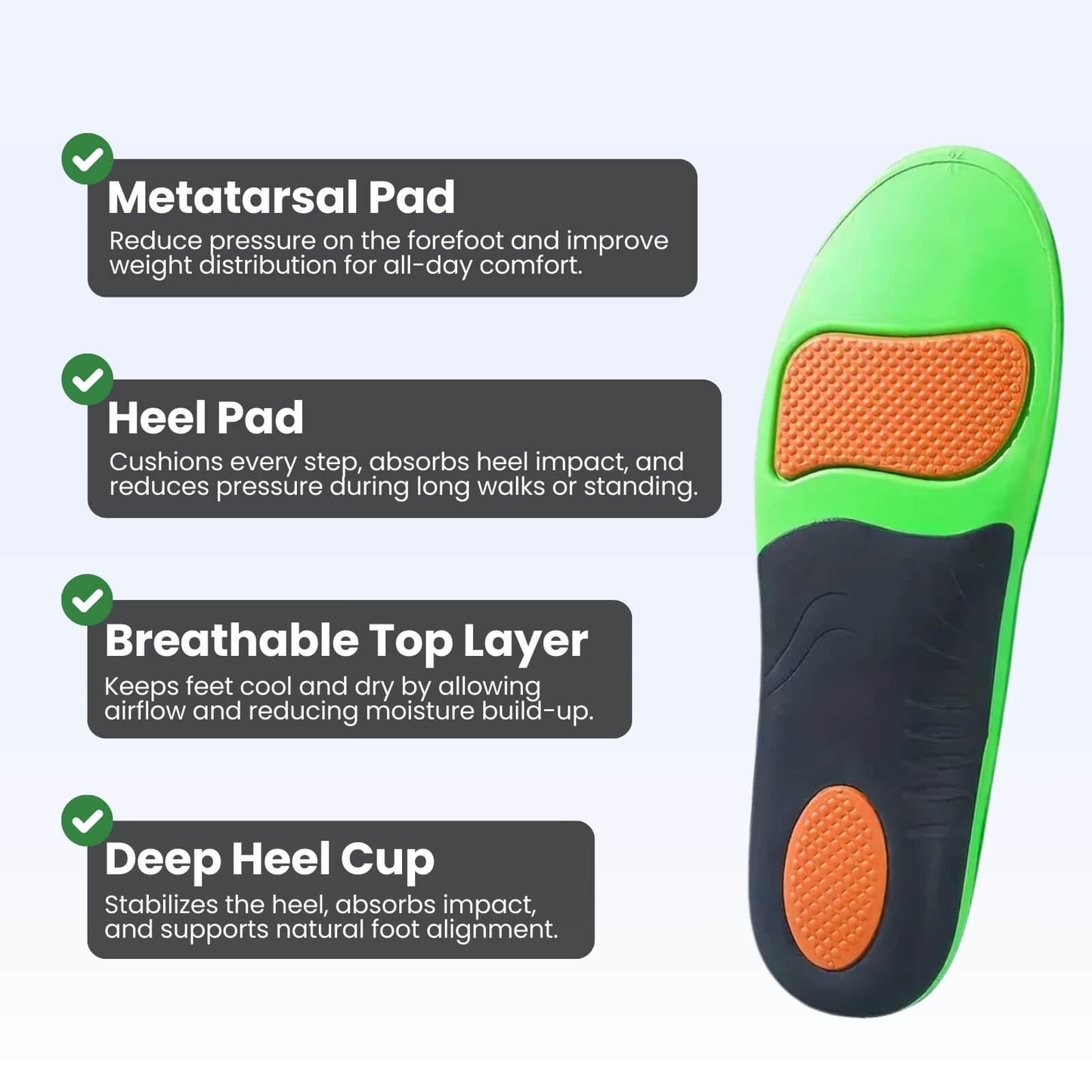 Ortho Arch Comfort Insoles - High Density EVA