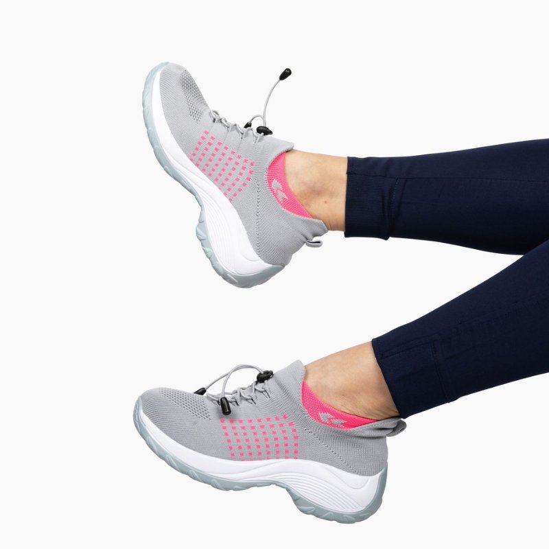 Ortho Stretch Cushion Shoes Women - Gray Pink