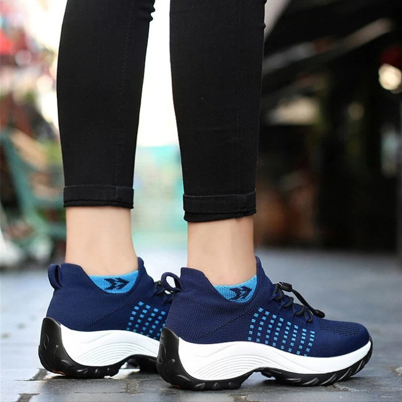 Ortho Stretch Cushion Shoes Women - White Blue
